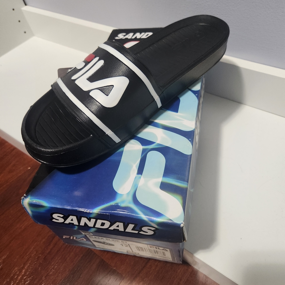Fila Men's Black Slide Sandals